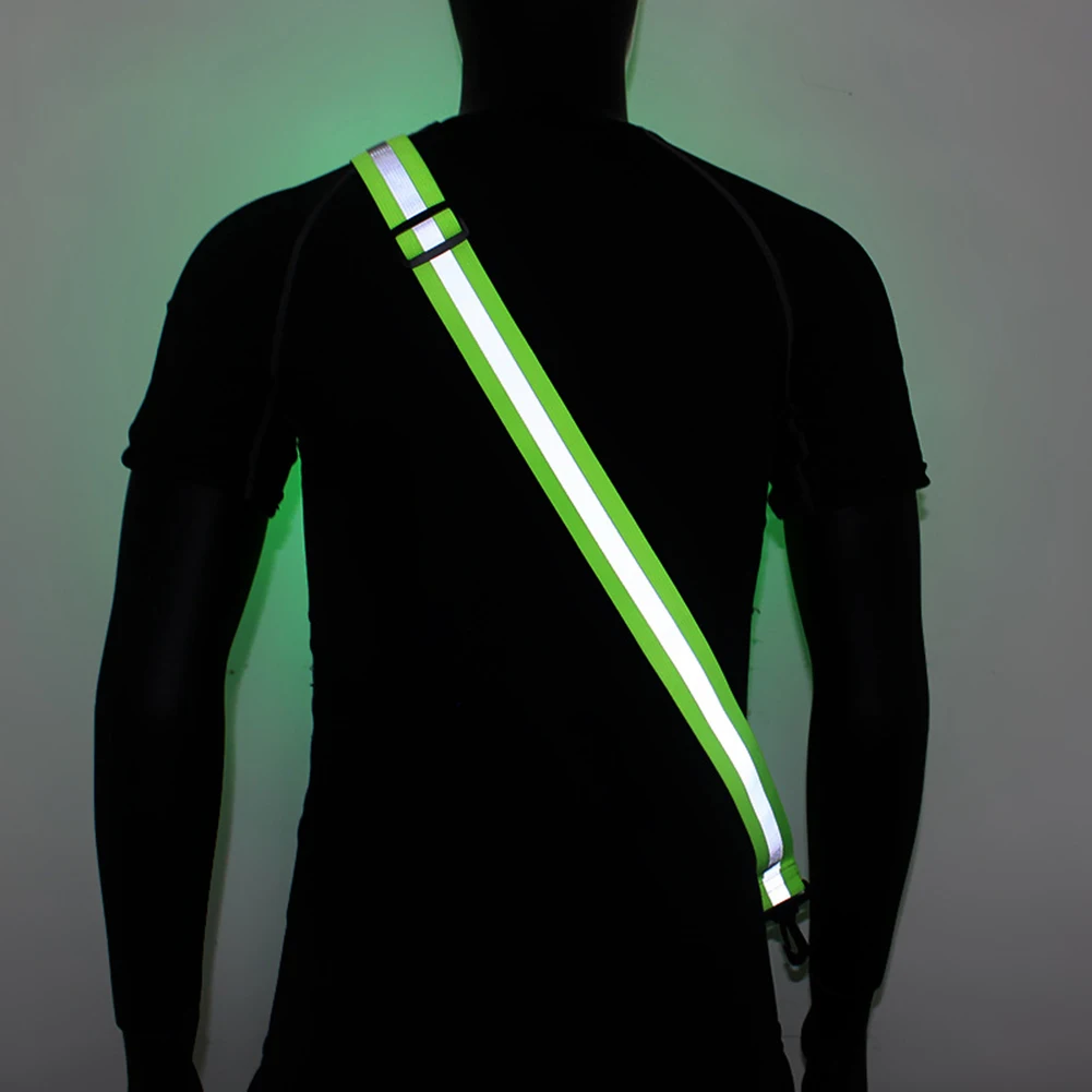 USB Rechargeable Safety Reflective Running Gear High Visibility LED Reflective Belt for Night Running Cycling Jogging Walking