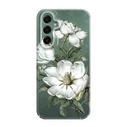 Elegant Magnolia Design Phone Case - Premium Hard Cover with Protective Film for Samsung A35 (Color 1)