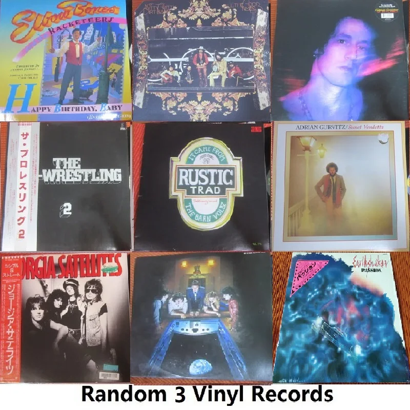 

Random 3 Sets Old 33 RPM 12 inch 30cm Vinyl Records 3 LP Phonograph Disc Europe America Band Classics Rock Popular Music Somgs