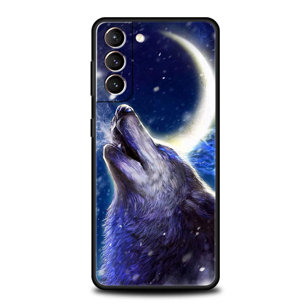 Moon Roaring Wolf Silicone Phone Case