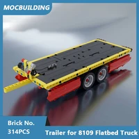 MOC Building Blocks Trailer for 8109 Flatbed Truck Model DIY Assembled Bricks Creative Educational Collection Toys Gifts 314PCS 1