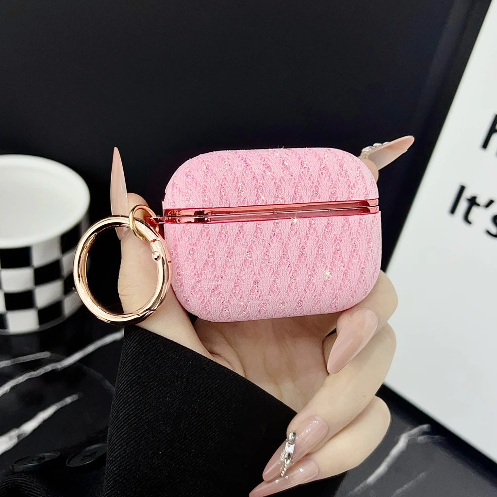 Luxury Electroplated Sparkling Glitter Earphone Cover Case with Hook