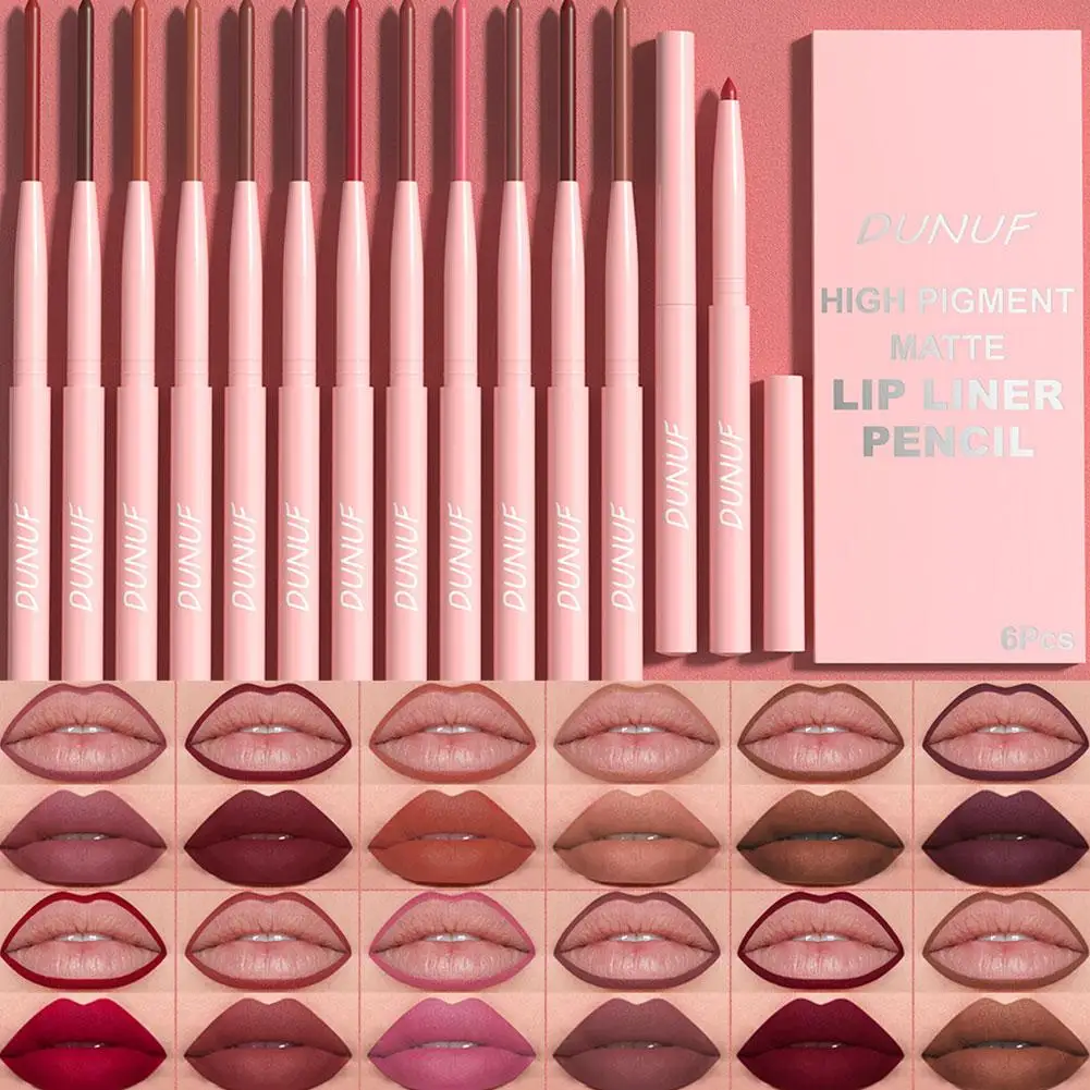 Kit 6 Matite Labbra e Rossetti Impermeabili Nude Marrone Non Appiccicoso Trucco Naturale Regalo Perfetto Liscio Rosso Rosa Lunga Durata 2026 - immagine 5