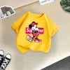 Cute Disney Summer Kids Cotton T-shirt Cute Playful Minnie Cartoon Boy Girl T-shirt Street fashion casual children's clothing 2