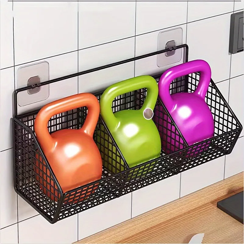 1pc Modern Wall-Mounted Kitchen Storage Basket-Durable Metal Wire Organizer for Spices,Onions&Vegetables-Perfect for Home 2