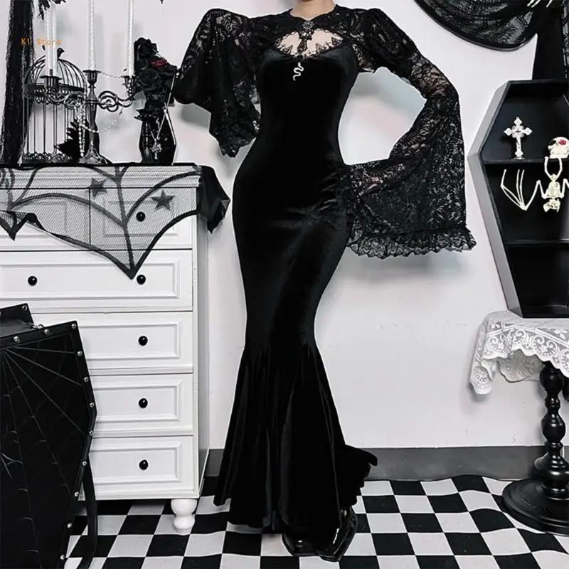 

Comfortable and Versatile Dress Goth Shrug Black Gothic Victorian Half Shirt Crop Top for Women and Girls