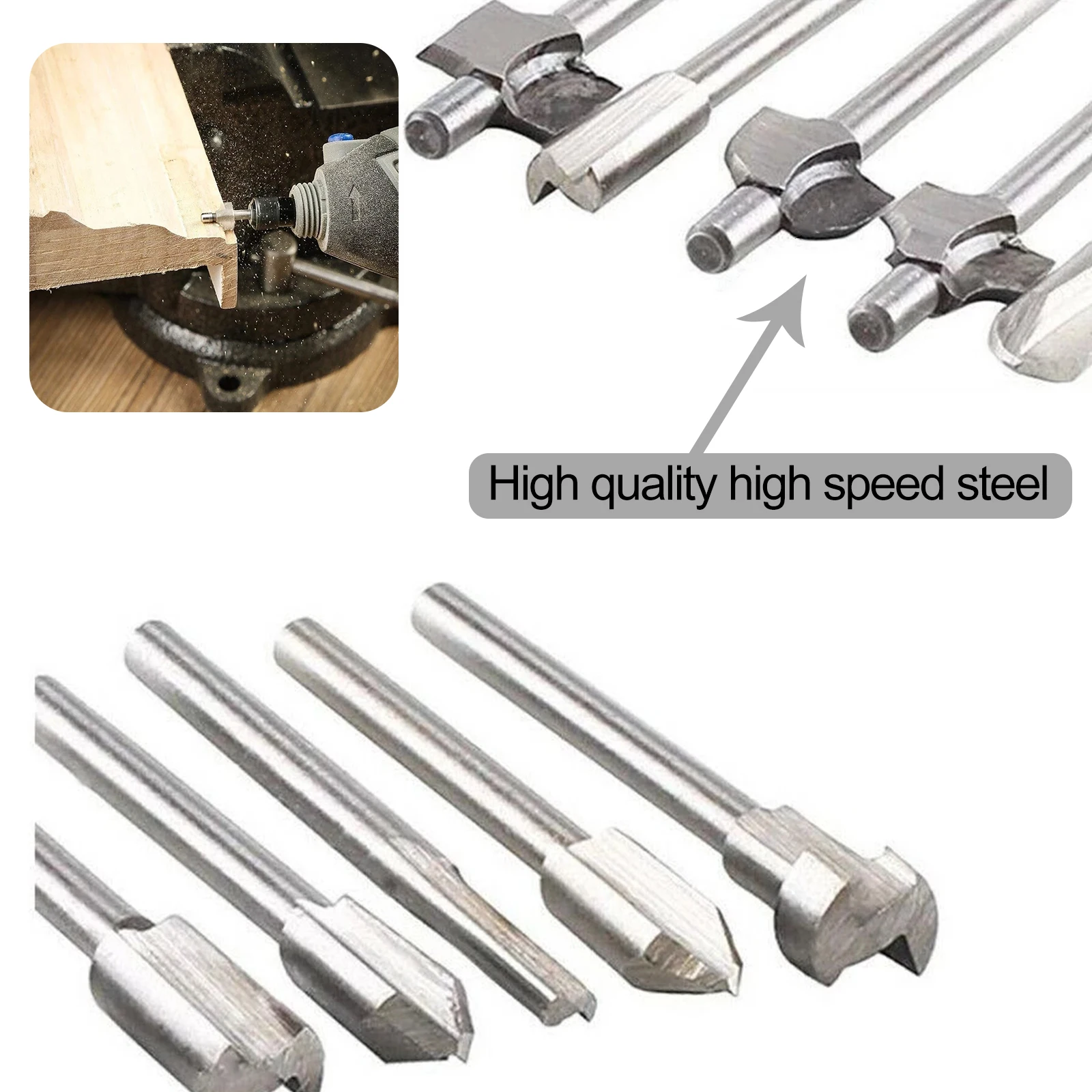 10pcs 3.2mm Routing Router Drill Bits Set Wood Stone Metal Root Carving Milling Cutter For Dremel Rotary Tool