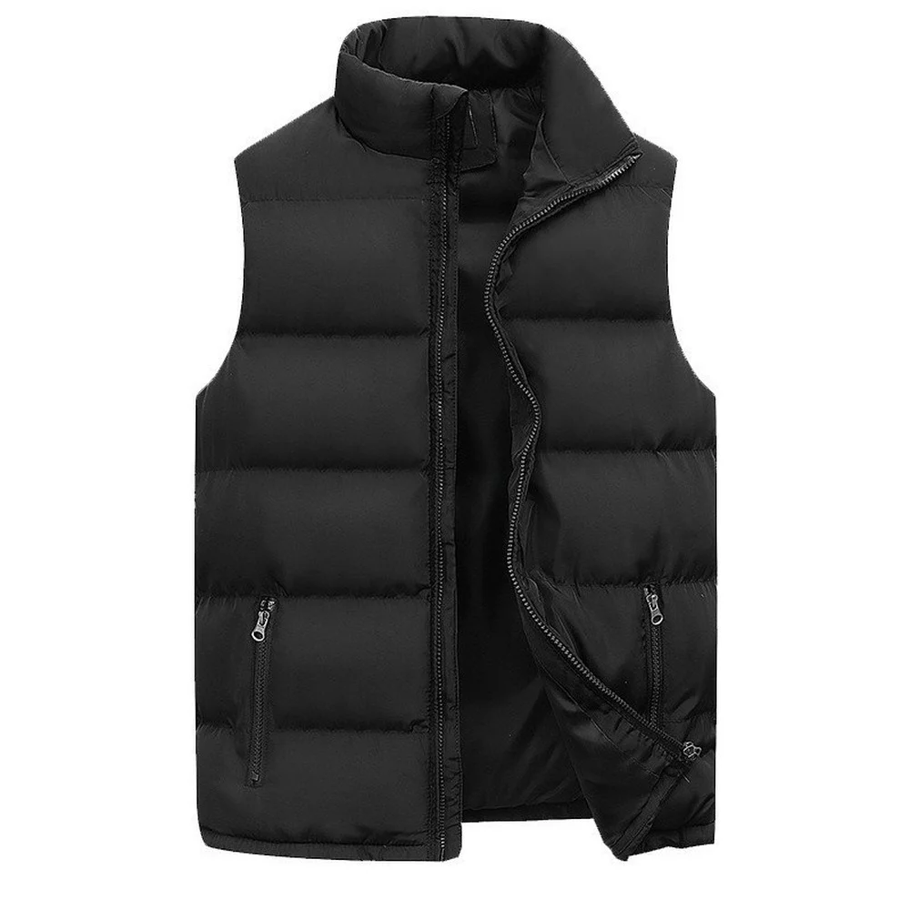 

New Fashion Vest Sleeveless Stand Collar Zipper Winter Hot Sale Classical Outerwear Vest Coats