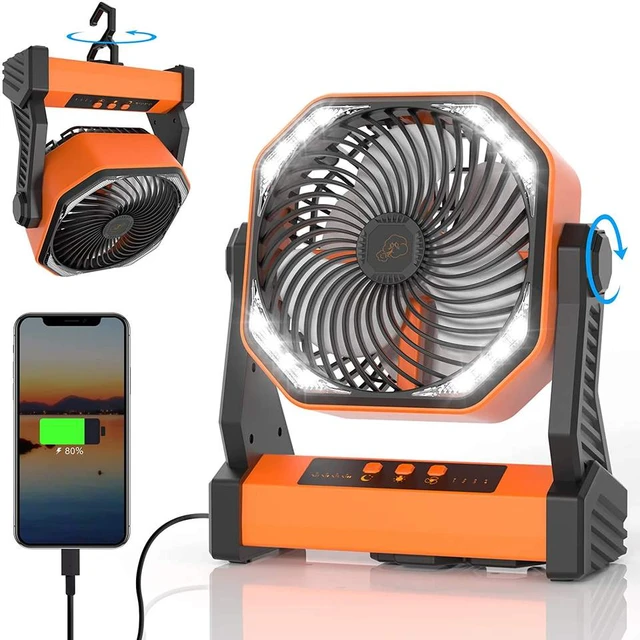 Ventilateur de Camping USB Ventilateur de Bureau avec une Lanterne