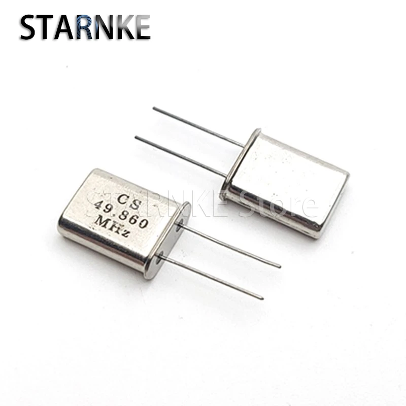 20PCS HC-49U In Line Quartz Crystal Oscillator 49.860MHZ 49.860M Passive Crystal Resonator