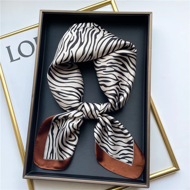 Plaid Silk Square Scarf Women Satin Shawl Wrap Hijab Female Hair Band  Wrist Luxury Headkerchief 70*70cm Echarpe 2022 Bandana FJ486-1