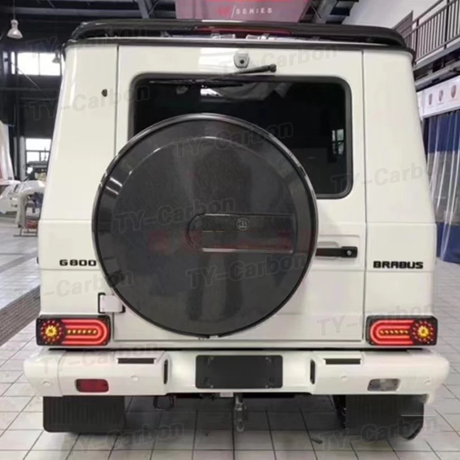 벤츠 G-클래스 W463 W464 W465 G500 G550 G63 리얼 카본 파이버 스페어 타이어 커버 타이어 보호 커버 자동차 액세서리