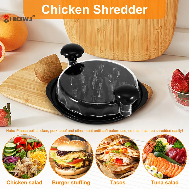 Chicken Shredder Tool Meat Breast Shredding Separation Mincing Grinder Machine with Lid for Shredding Chicken Pulled Beef 닭가슴살