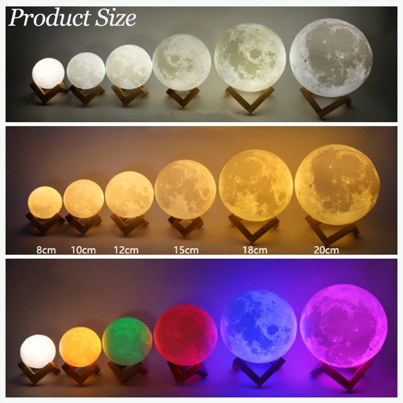 3D LED Mondlampe Nachtlicht Märchenhafte Tischlampe Schlafzimmer Nachttischlampe Niedliche Kinder-Nachtbeleuchtung für Zimmer Geburtstagsparty Dekoration Feiertagsgeschenke – Detail 3