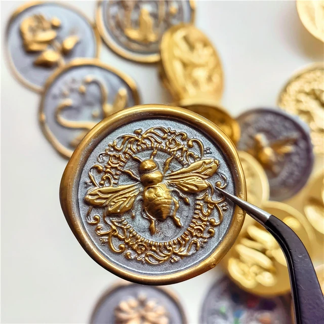 Bee Wax Seal Stamp 3D Embossed Bee Stamp Sealing Kit for Wedding