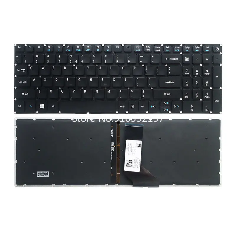 Клавиатура для ноутбука ACER для Aspire A715-71 A715-71G A715-71G-70B7 A715-71G-71NC с подсветкой, США, черная, Новинка