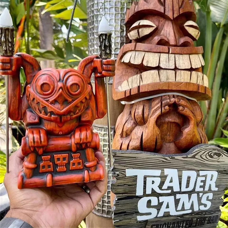 Tiki Resina Totem Escultura Tocha, Luminosa Tiki Figura Estátua, Tili  Totem, Artesanato Ao Ar Livre, Taça De Água - AliExpress, image size:960x960
