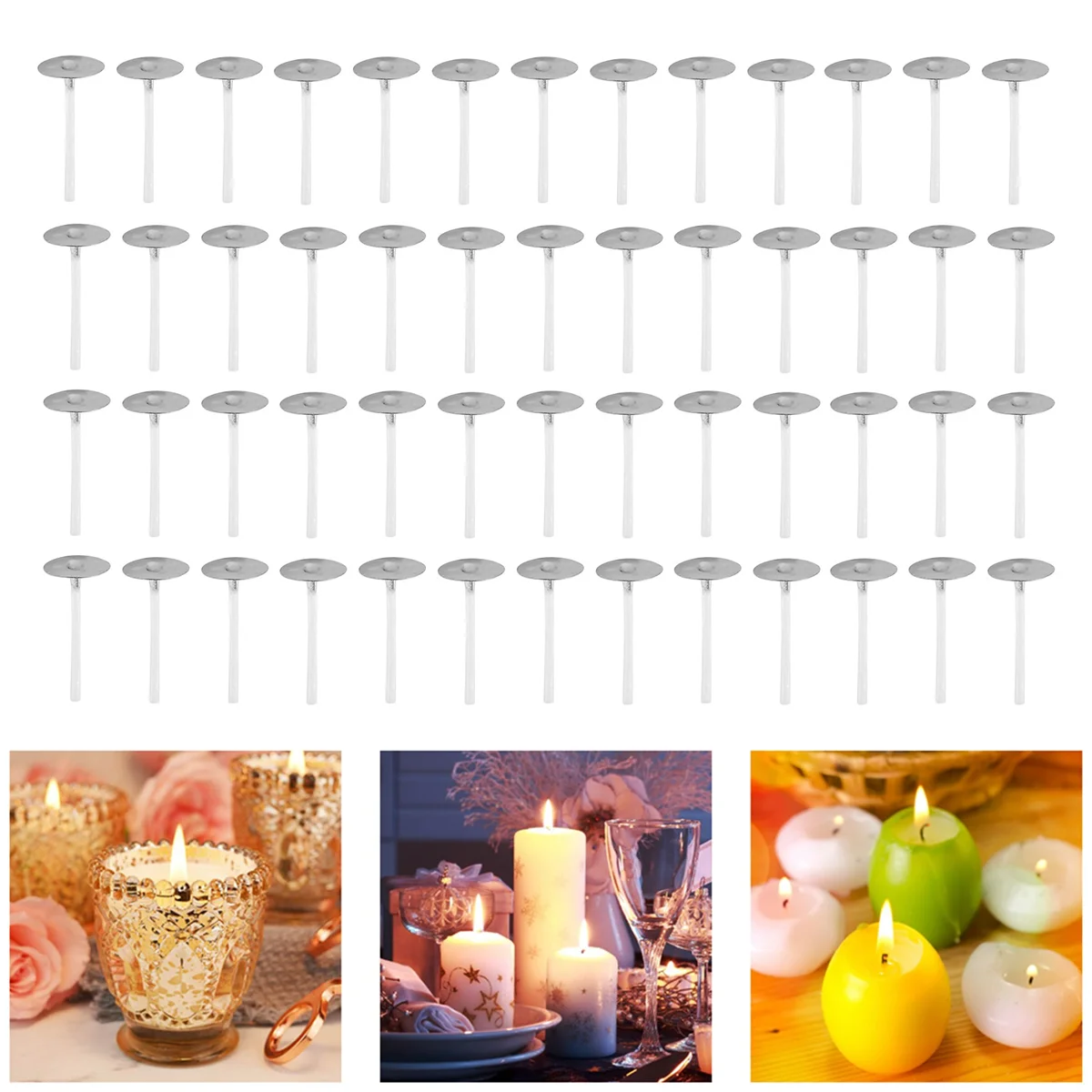 1000Pcs/Lot Candle Wicks 1 Inch Low Smoke Candle Wick with Metal Tabs Tea Light Wicks for Making
