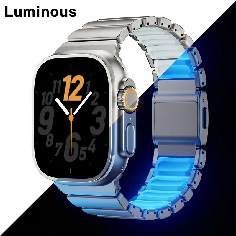 Magnetic Zinc Alloy & Silicone Watch Strap