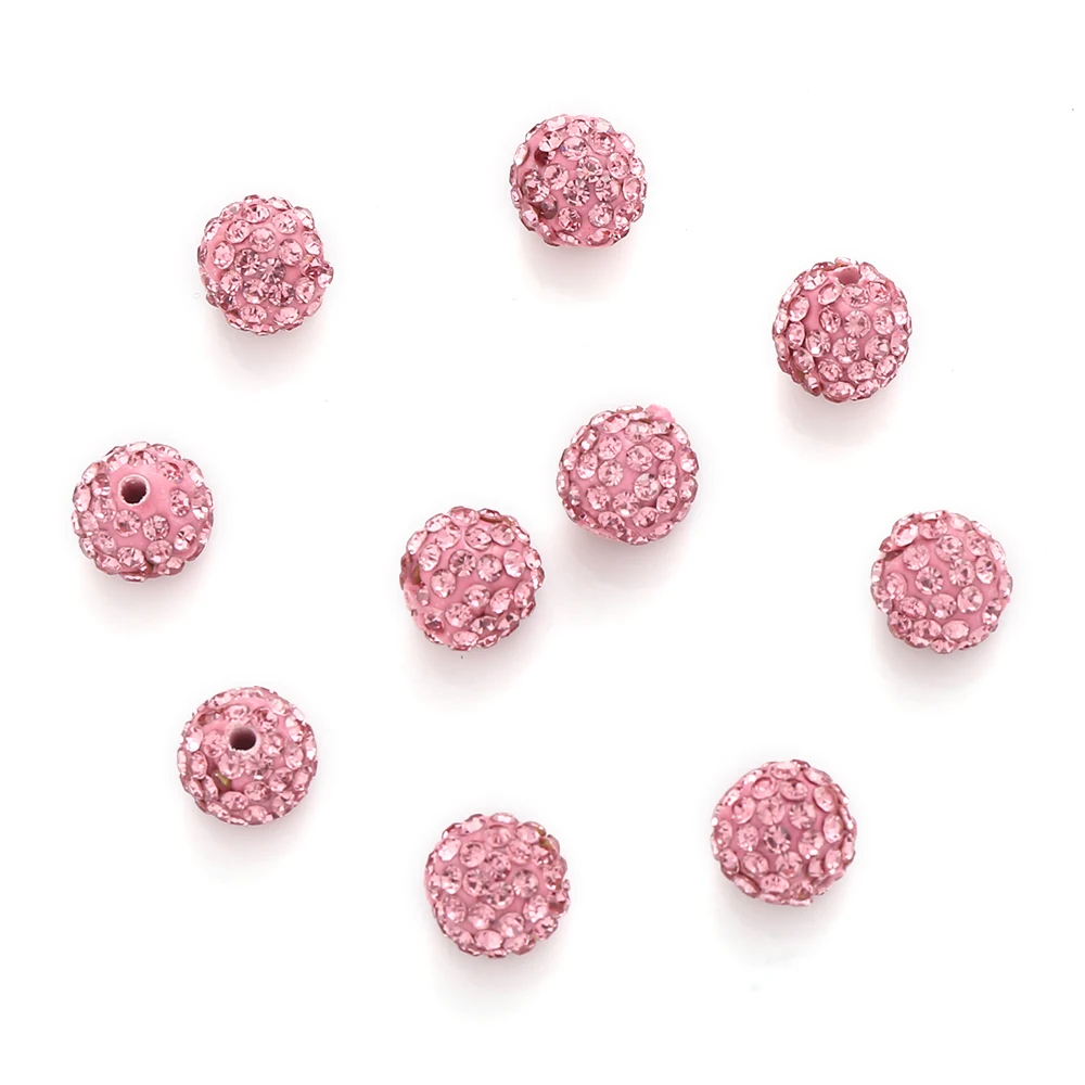 10mm 10/20/50 stücke Charme Ton Disco Kugel Kristall Spacer lose Perlen für Schmuck machen DIY Halskette Armbänder Anhänger Zubehör – Detail 18