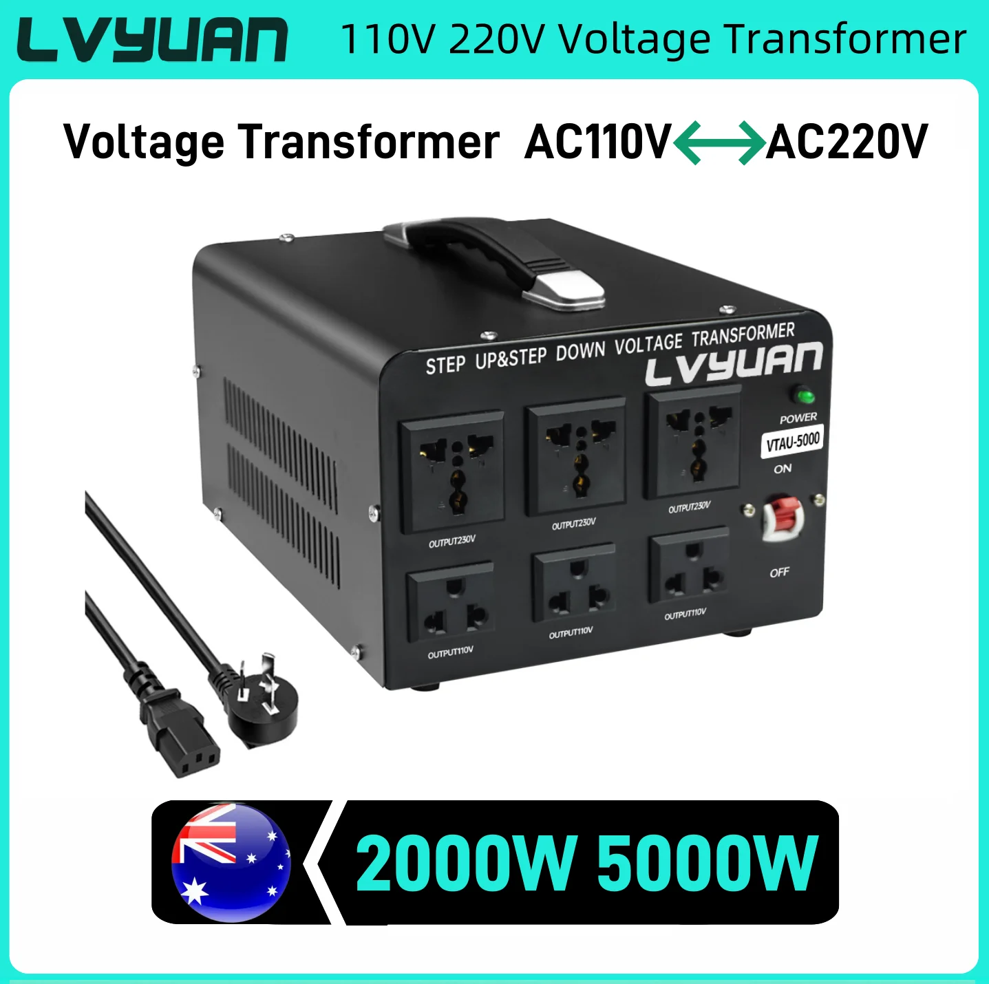 AC Voltage Transformer 2000W 5000W AC110V AC220V 240V Power Converter Voltage Step Up/Step Down Converter - 1