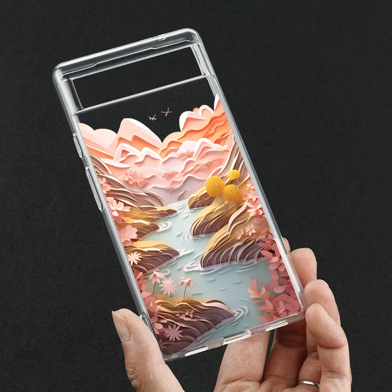 thumbnail image 1 of Funda de teléfono de lujo con patrón 3D, carcasa transparente para Google Pixel 8, 8 Pro, 7a, 7Pro, 7, 6a, 6, 6Pro, 5G, 1 of 4