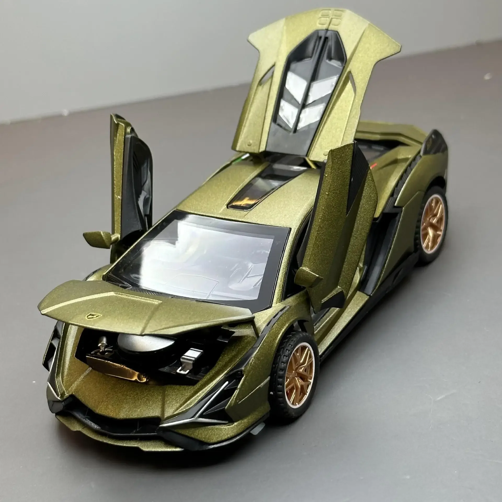 1:32 Lamborghini SIAN Sports Car Simulation Diecast Metal Alloy Model car Sound Light Pull Back Collection Kids Toy Gifts F28 4