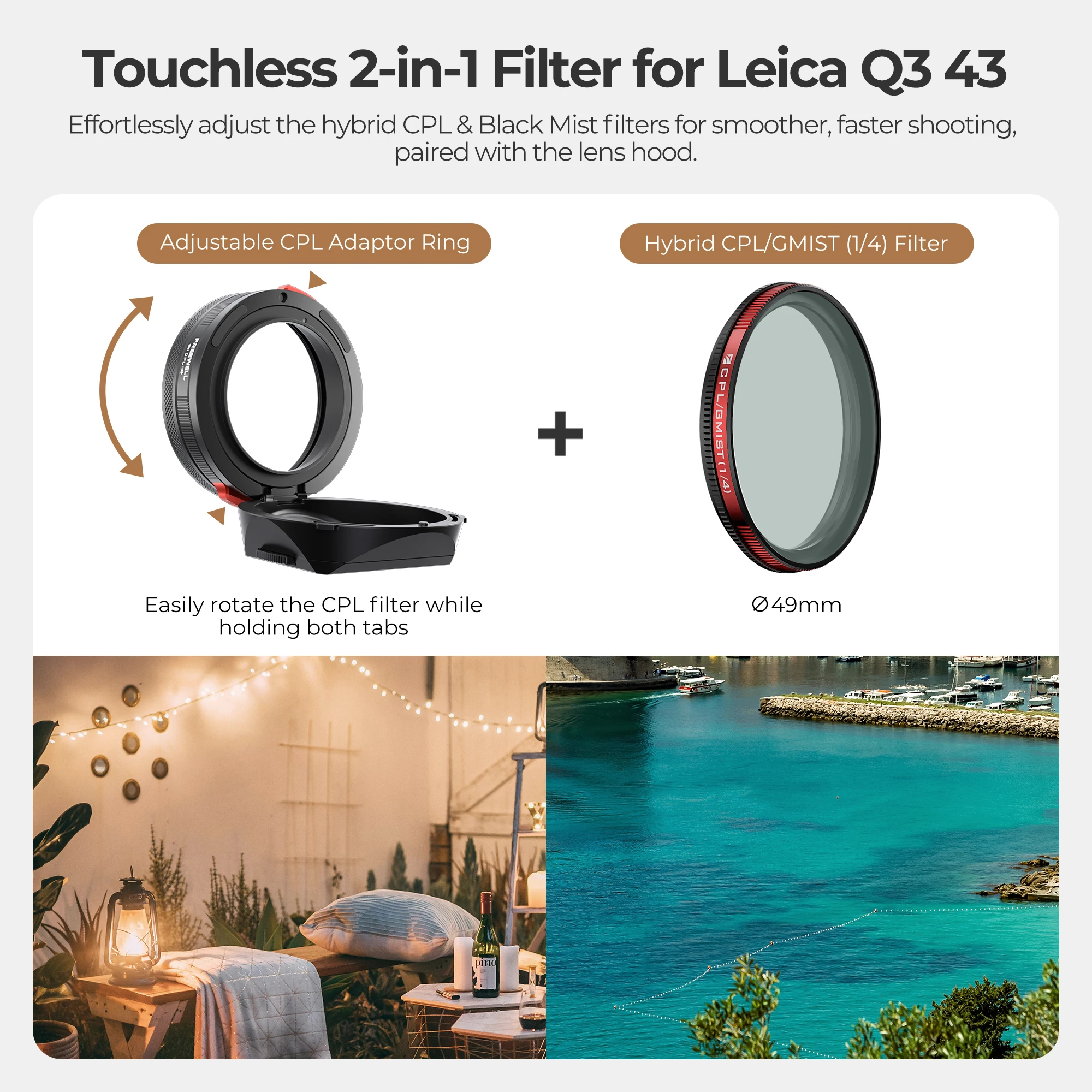Lens Hood Featuring CPL & Black Mist Filters Flipable Design and NFC Cap Compati