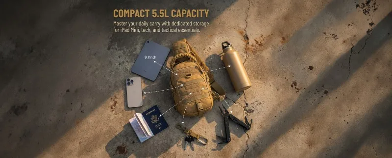 Tactical Messenger Bag for Men Nylon Military Sling Backpack MOLLE System Chest Pack Travel Crossbody Bag