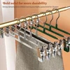 10PCS Pant Hangers Heavy Duty with Adjustable Clip Pants Skirt Hangers Non Slip Shorts Hangers Saving Space Stainless Steels 5