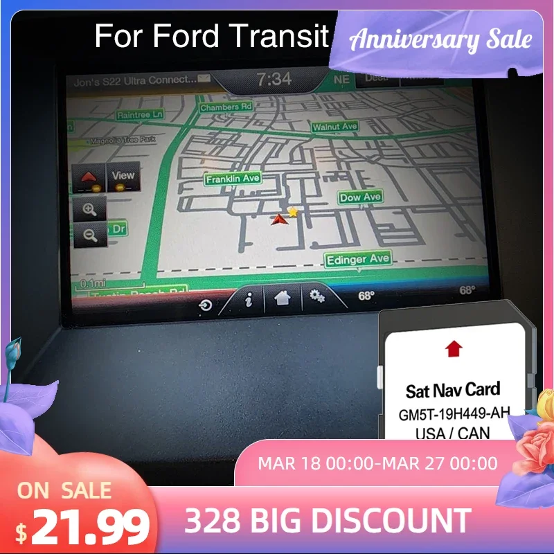 

A14 Car NAVI Accessories For Ford Transit 2014 2015 Cover North America GPS Newest Update Version SD Naving Card