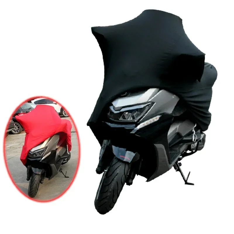All-Weather Dual Color Motorcycle & Scooter Protective Cover - Dustproof & UV Resistant, Elastic Fabric, Indoor/Outdoor Use