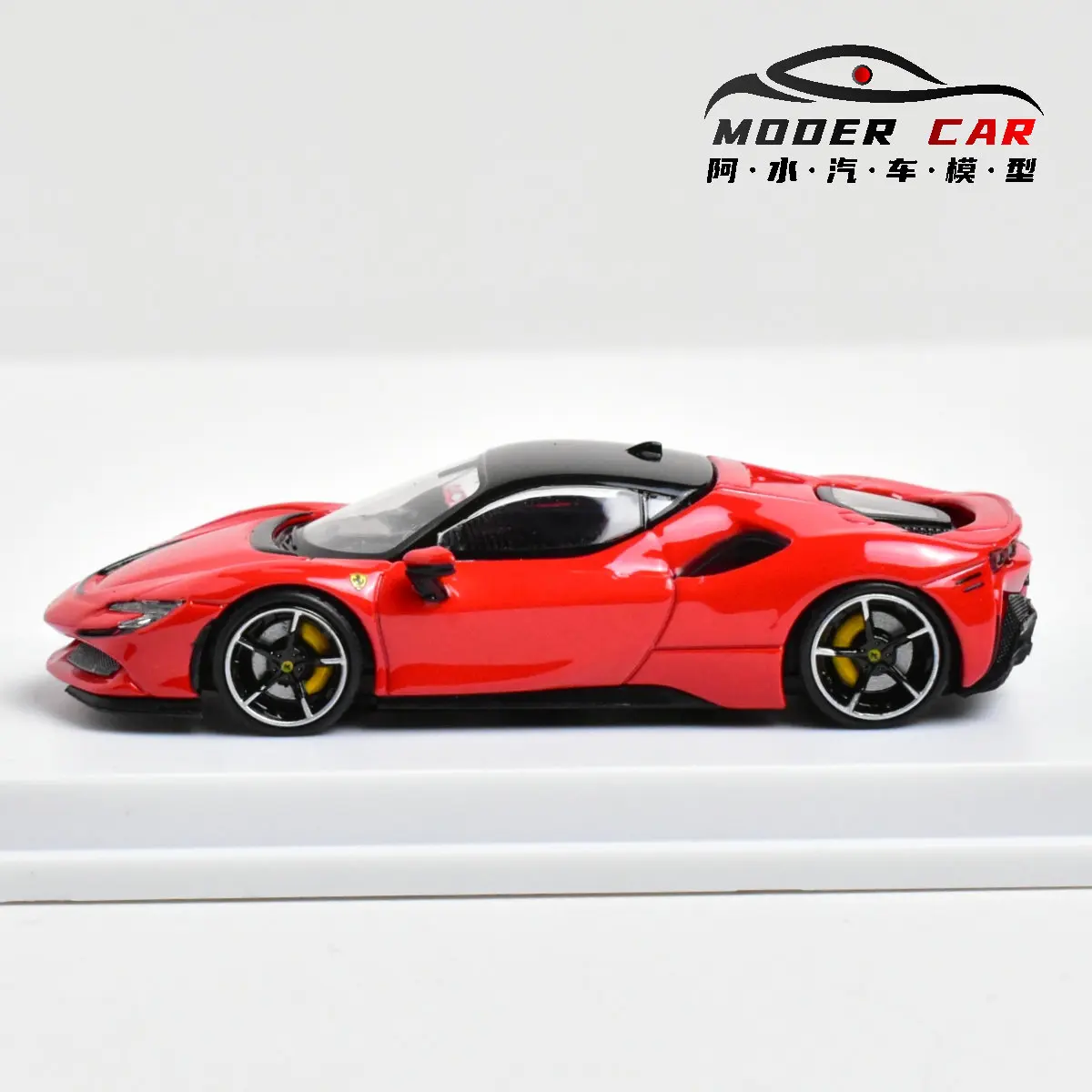 MJ 1:64 SF90 사실적인 하드탑 멋진 다이캐스트 모델 자동차