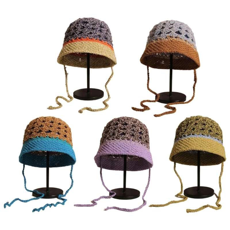 

634C Bucket Hat Handmade for Dress-up Beanie Wear Party Headgear Simple Summer Sunscreen Beanie Hat