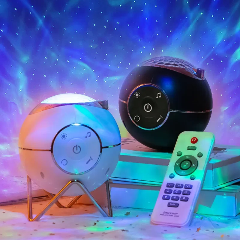 행성 레이저 프로젝션 램프 USB 원격 제어 회전 꿈 바다 밤 빛 LED 침실 장식 별이 빛나는 프로젝터 램프