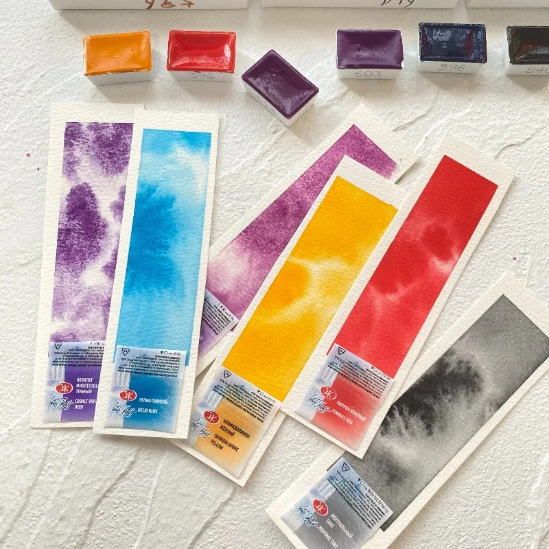 Description Picture 3 of item2025 White Nights 2.5ML Artist Grade Solid Watercolor Paint Art Students Outdoor Sketching Single Block Watercolor Supplement