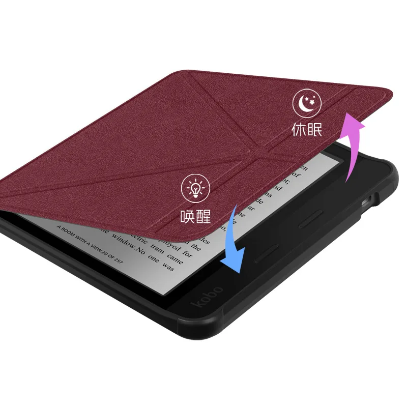 Multi-folding Stand Case for Kobo Libra Colour Libra2 7 Inch EReader Protective Cover Auto Wake/Sleep Funda