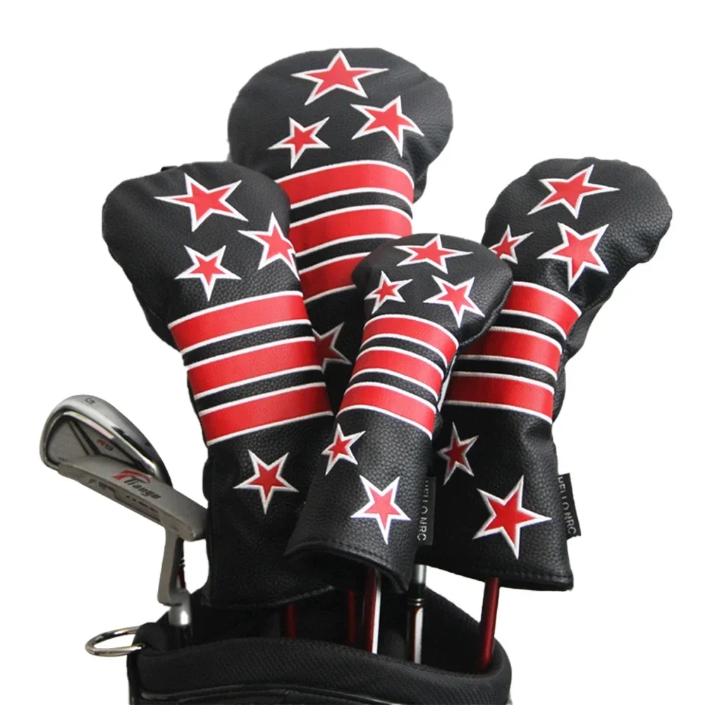 

1 3 5 UT Golf Head Covers Stars and Stripes Driver Fairway Wood Hybrid Head Cover Synthetic Leather with No. Tag