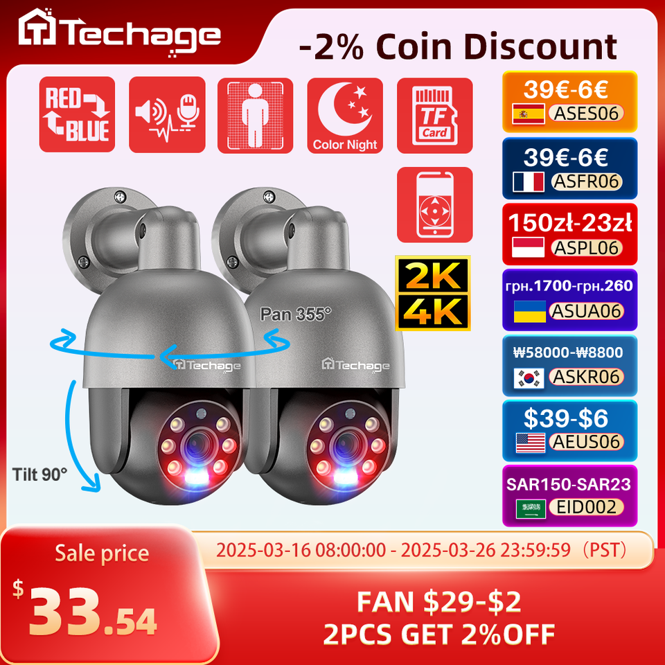 Techage 5MP/8MP 4K PTZ ÐÐµÐ·Ð¾Ð¿Ð°ÑÐ½Ð¾ÑÑÑ POE Ð¡ÐµÑÐµÐ²Ð°Ñ ÐºÐ°Ð¼ÐµÑÐ° ÐÐ°Ð¼ÐµÑÐ° Ð½Ð°Ð±Ð»ÑÐ´ÐµÐ½Ð¸Ñ 4K ÐÐ°Ð¼ÐµÑÐ° Ð½Ð°ÑÑÐ¶Ð½Ð¾Ð³Ð¾ ÐºÐ¾Ð½ÑÑÐ¾Ð»Ñ Ai