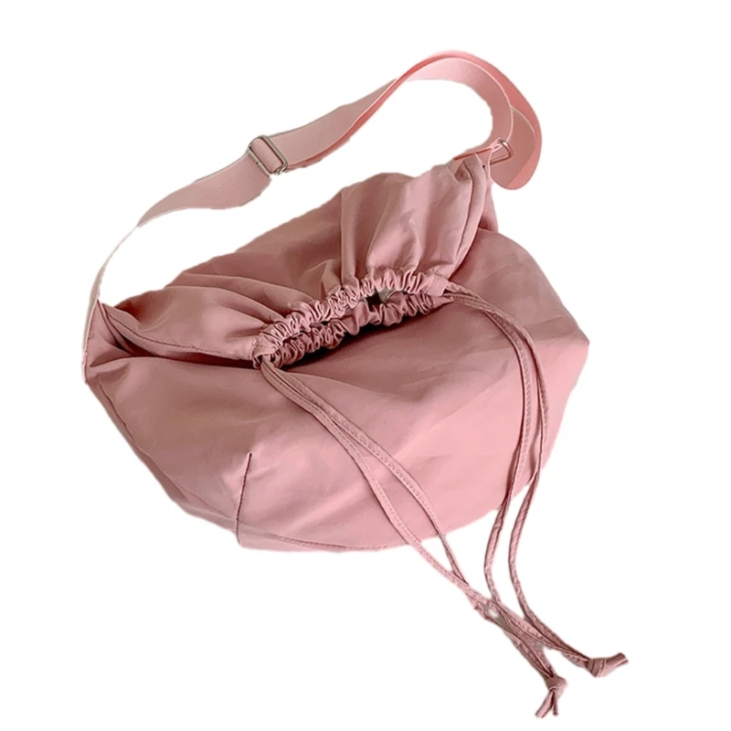 2023 Drawstring Shoulder Bag Simple Fashion Crossbody Bag Versatile Nylon Bag Large Capacity Travel Bag for Women Girl