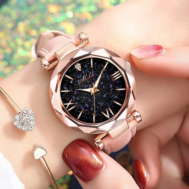 

High Quality Fashion Casual Women's Belt Full Diamond English Watch Student Women's Fashion Retro Classic Roman Clock