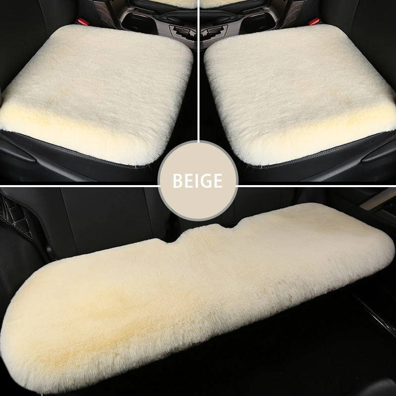 Car Seat Cushion Winter Plush Rabbit Fur Winter Warmth Thick Wool One