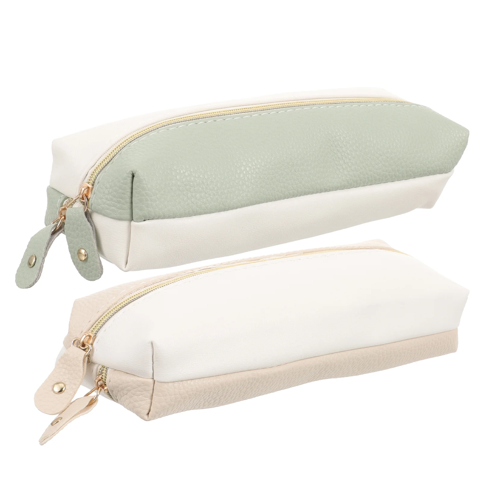 

2 Pcs Pencil Case Multi-use Bag Stickers Thin Unisex Big Pu Cute Student