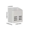 White/Grey Toothpaste Shelf Non-punch Wall-mounted Comb Storage Container Plastic Large Capacity Toothbrush Toothpaste Holder 6