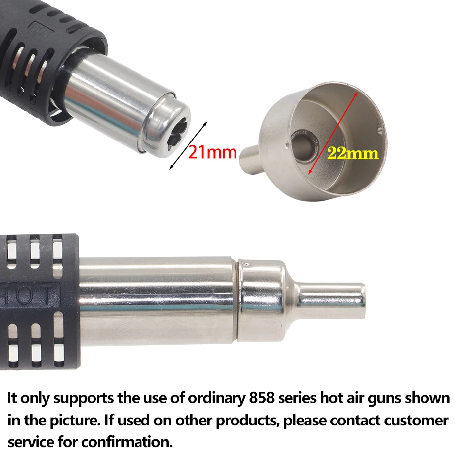 22mm Universal Nozzle Soldering station Hot Air Stations Gun Nozzles 858D/858D+/8586/8858 Welding Nozzles 9pcs/lot Hot Air Gun Nozzle