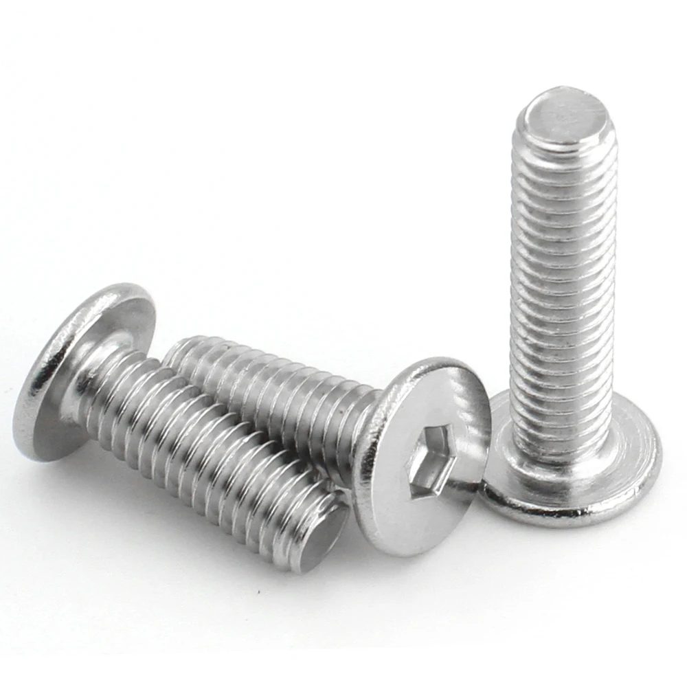 M1.6 M2 M2.5 M3 M4 M5 M6 M8 CM 304 Stainless Steel Hex Socket Hexagon Ultra Thin Super Flat Wafer Head Screw Bolt 10pcs