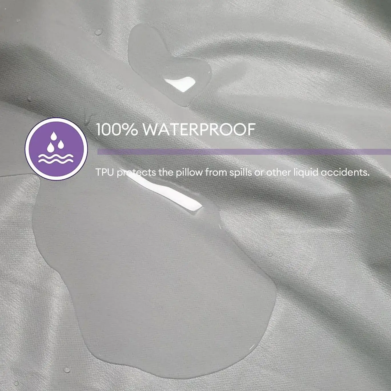 2pcs Grey Waterproof Pillow Protector Bedbug Proof Zipper Pillow Cover 50x70cm Washable & Anti Mites 3