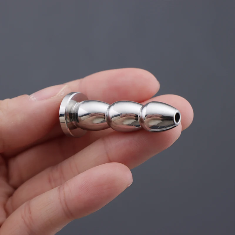 Stainless Steel Hollow Male Urethra Plug Sounds Dilator 3 Beads Penis Plug Stretcher Men Rod BDSM Insert Catheter Sex Toy