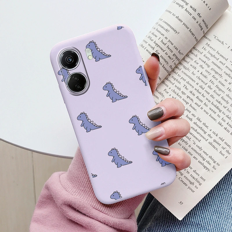 Silicone Soft TPU Protective Cat Design Phone Case with Little Dinosaur Shell