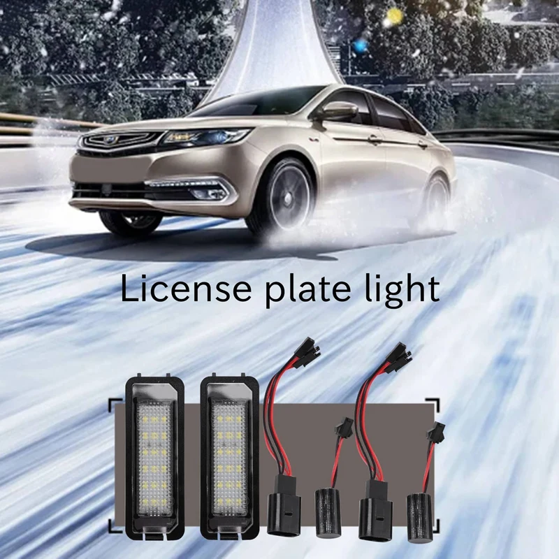 2Pcs 12V Led Number License Plate Lights For Golf 4 5 6 7 Car